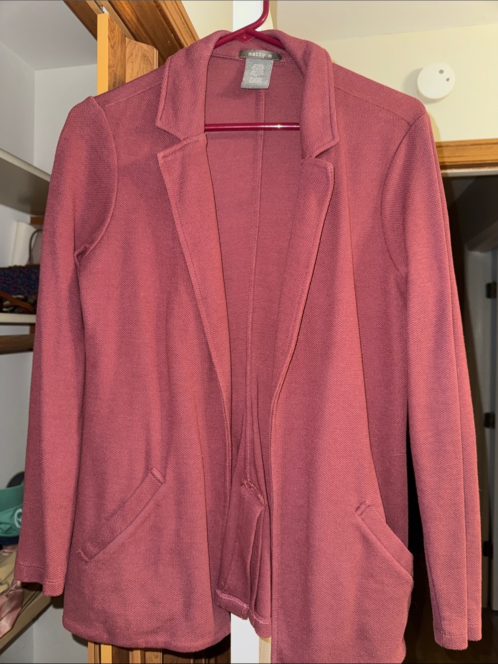 Matty M Dusty Rose Knit Blazer
